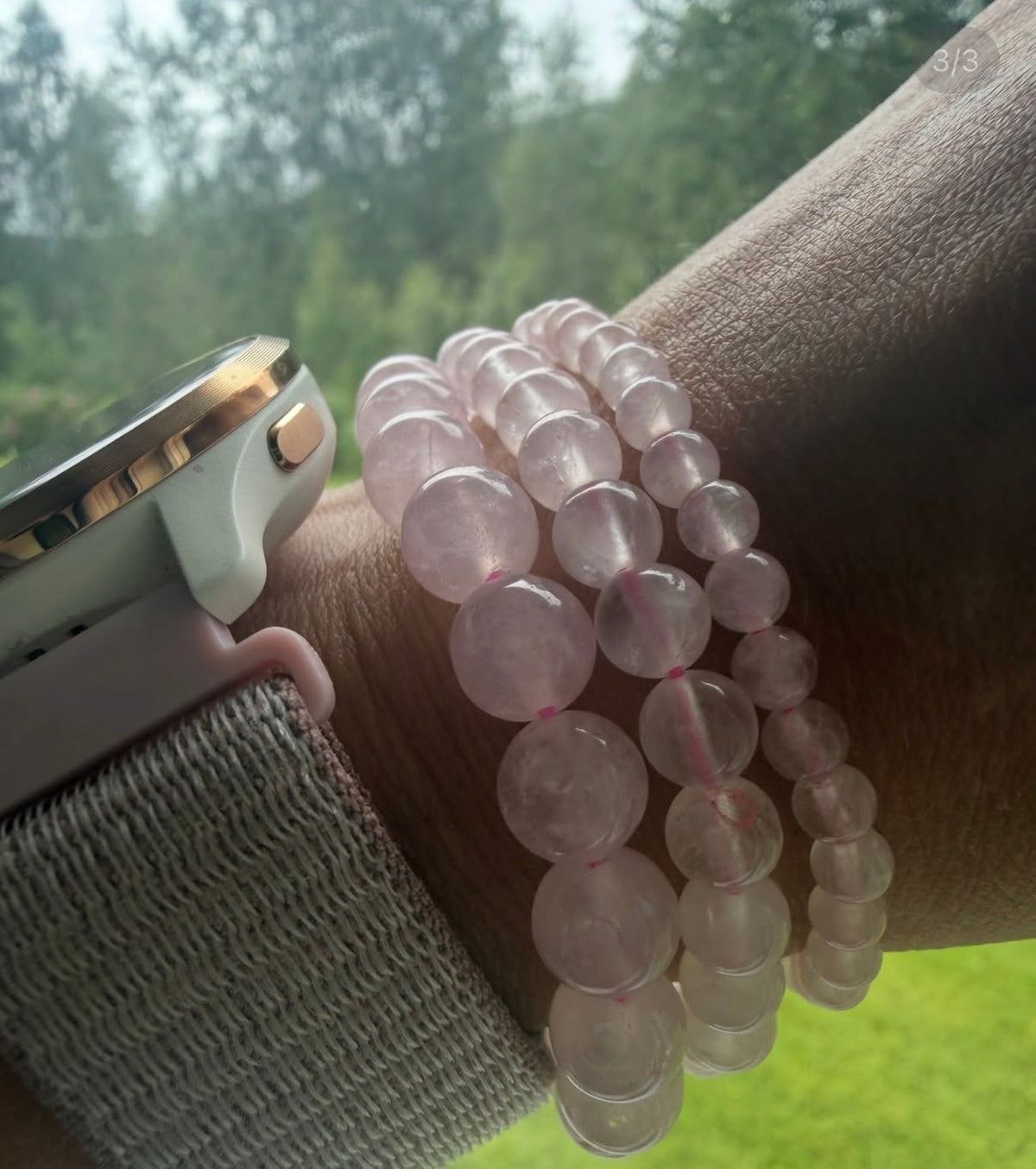 Rosenkvarts armbånd 💗4 mm kuler