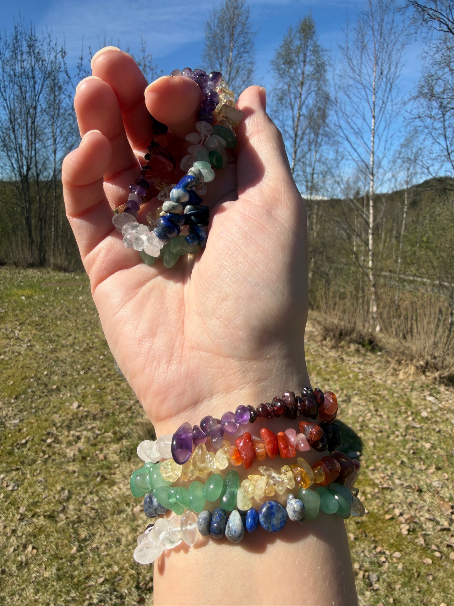 Chakra chips armbånd 🌈