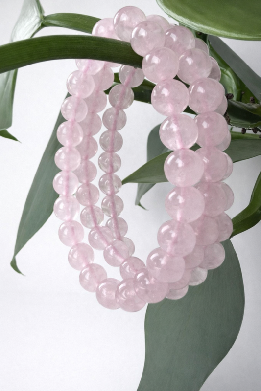 Rosenkvarts 💗                                8 mm kule, 18-20 cm